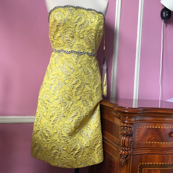 GUCCI Embellished Metallic Lurex Bustier dress - Size 38 - Picture 4 of 12